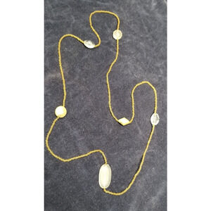 Gold seed bead 36 inch necklace 5124